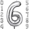 OFFCUP Palloncini Compleanno Argento 101 CM, Palloncino Numero 6, Foil Palloncini Numeri, Giganti Numeri, Decorazioni Festa Compleanno, Gonfiabili Pallone per Anniversario