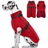 Lelepet Cappotto per cani extra large con imbracatura - Giacca in pile calda e impermeabile, gilet riflettente invernale tuta da neve per cani di taglia grande, Weimaraner - Rosso 3XL