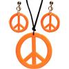 W WIDMANN MILANO Party Fashion - Set di gioielli hippie, collana e orecchini Peace, accessorio per costume anni '70 per Carnevale