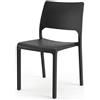Dmora - Sedia da Esterno Ancona, Seduta da Giardino, Sedia per Tavolo da Pranzo, Poltrona Outdoor, 100% Made in Italy, Cm 46x52h83, Antracite
