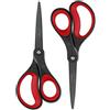 LIVINGO Forbici in titanio antiaderente da 20,3 cm, impugnatura morbida professionale, in acciaio INOX, multiuso, dritte per ufficio (Rosso/Nero)