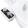 Hibbent Allegato del sedile del water bidet Hibbent, bidet spruzzatore caldo e freddo meccanico non elettrico, doppia ugello auto-pulente, bidet a spruzzo d'acqua fresca per water