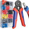 Preciva Pinza Crimpatrice con 1250 Puntali, Crimpatrice Professionale 0.25-10mm² per Cavi Isolati, Pinza a Cricchetto per AWG 23-7