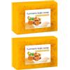 Wootapson 2PC Turmeric & Kojic Acid Soap, Soap Bar, Sapone Esfoliante Viso e Corpo, Saponetta Detergente Solida Scrub Donna e Uomo, Peeling Naturale e Tono Pelle Uniforme, Adatto a Tutti i Tipi di Pelle