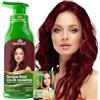 Herbishh Hair Color Shampoo for Gray Hair-Natural Hair Dye Shampoo-Colors Hair in Minutes - Long-lasting color- 500 Ml - 3-In-1 Hair Color - Ammonia-Free | Herbishh (Grape Red)