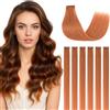 SEGOHAIR - Extension con clip in capelli veri, 6 pezzi, Single Clip Highlights, estensione capelli liscia, naturale per donne, marrone castagna scuro/marrone scuro#33, 35 cm, 36 g