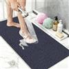 BLESWIN Tappetino Doccia Antiscivolo 40x80 cm con Drenaggio, Tappeto Bagno Antiscivolo Morbido, Tappetino da Bagno Antimuffa ad Asciugatura Rapida per Famiglie e Sicurezza Anziani Blu
