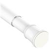 Venwemong Asta per tende, senza fori, barra telescopica, per tende da bagno, finestre, armadi, 1 pezzo,bianco, 85-230 cm