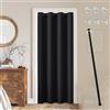 JCyh Tende Oscuranti con Bastone per Tenda Estensibile, 1 Pezzo Tenda per Porta con Anelli per Interni, Tende Camera da Letto Moderna, Tenda Divisoria per Interni, Bastone Nero 70-125cm