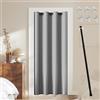 JCyh Tenda per Porta Termica Isolante Freddo e Caldo con Pomelli Magnetici, Tenda Oscurante Grigio Argento 132x200cm per Porta dell'Armadio e Porta dello Spogliatoio