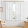 MRTREES Tende Finestre Voile Semi Trasparenti Bianche con Fettuccia 140x140 CM 2 Pezzi Tenda Confezionate a Panello Tende Corte a Caduta Leggere per Camera da Letto Cucina e Interni Moderne