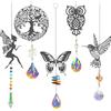 OFFCUP Acchiappasole Cristallo, 5pcs Appeso Arcobaleno Prisma Finestra, Pendenti Prismi Cristallo, Pendenti Prismi Cristallo, Acchiappasole Arcobaleno per Casa Giardino Matrimon Finestra