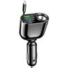 GemCoo 180W Caricabatteria da Auto Accendino Accendisigari Auto USB C Splitter, 90W Adattatore per Prese di Corrente, 2,3ft Cavi rotolabili & PD 30W USB Ricarica Veloce, con Voltmetro LED (nero-1)