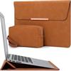 HYZUO 13,3-14 Pollici Custodia Borsa per Laptop con Supporto per MacBook Pro 14 M5/M4/M3/M2/M1 A3426 A3427 2026-2021, MacBook Air/Pro 13,3, 13,8-13,5 Surface Laptop, Envy 13, Marrone(con Trim)