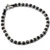 Spadarella Gioielli Spadarella bracciale unisex realizzato con anellini in argento silver ed ematite scura, pietra 4 mm lunghezza 17 cm SPBR493