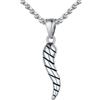 U7 Collana Uomo Corno Italiano Ciondolo Cornetto Portafortuna Piccolo 40mm Collana Uomo Acciaio Inossidabile Pendente Corno Portafortuna con Catena 55cm+5cm Regalo per Natale Compleanno