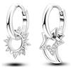 NARMO 925 Sterling Silver Luna e Stellare Cubic Zirconia Dream Catcher Orecchini