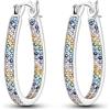 NARMO 925 Sterling Silver Hoop Orecchini per le Donne Ipoallergenico Leggero Acqua Goccia A Forma Colorato Cubic Zirconia Hoop Orecchini