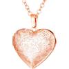 U7 Collana Donna Medaglione Portafoto Cuore Fiore Ciondolo Portafoto + Catena Regolabile, Collana Donna Cuore Apribile Placcato Oro Rosa Regalo per Natale Anniversario Compleanno