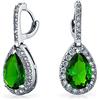 Bling Jewelry Orecchini pendenti a goccia in stile vintage con zirconi cubici simulati verde smeraldo da 7CT AAA CZ per donne, argento placcato, ideali per ballo, damigella d'onore, matrimonio.