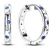 NARMO 925 Sterling Silver Heart Hoop Earrings for Women with Cubic Zirconia Moon Star Design