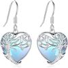 Eusense Albero Della Vita Orecchini in Pietra di Luna Orecchini in Argento 925 Orecchini Pendenti Gioielli Regalo per Signore Donne Ragazze