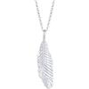 Kuzzoi Collana da uomo con semplice ciondolo a forma di piuma (30 mm) in argento Sterling 925, alla moda da uomo con design usato