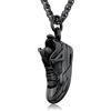 U7 Collana Uomo Nero Ciondolo Scarpa Sportiva e Pallacanestro Acciaio Inossidabile Ciondolo Rapper - Idee Regalo per Bambino Maschile Ragazzo