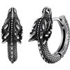 U7 Orecchini Uomo Cerchio Drago Cinese Orecchini Cerchio Piccoli Drago Acciaio Inossidabile Colore Vintage Argento Idee Regalo Natale Compleanno Uomo