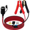 YINGAYOU Accendisigari con Pinze Coccodrillo 12V 24V Cavo Accendisigari Femmina con Pinze Batteria 14AWG 20A Con Fusibile Coperchio a Tenuta Stagna per Auto, Moto, Barche (1 m)