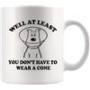 Panvola Tazza in ceramica con scritta in lingua inglese Well At Least You Don't Have To Wear A Cone Get Well Soon, regalo per donne dopo interventi chirurgici, regalo di recupero per gli amici, per sentirsi