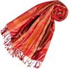 Lorenzo Cana Sciarpa da donna in tessuto jacquard 50% lana merino 50% seta - rosso arancione scuro fibre naturali 78684, rosso, ocra, arancione, 73 x 188 cm