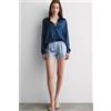 Intimissimi Pantaloncino In Seta Con Pizzo Azzurro