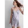 Intimissimi Sottoveste In Seta E Inserti In Pizzo Viola