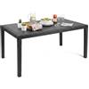 Dmora - Tavolo da esterno Imola, Ripiano fisso rettangolare, Tavolo da giardino multiuso effetto rattan, 100% Made in Italy, 138x78h72 cm, Antracite