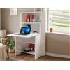 Dmora - Scrivania Gianmaria, Mobile multiuso con scaffali e piano da lavoro, Tavolo multiuso per ufficio, Scrivania salvaspazio multiposizione, 100% Made in Italy, cm 70x57h140, Bianco lucido