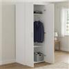 Dmora Armadio Guardaroba Ante battenti con Due Ripiani Interni e Barra Appendiabiti, Colore Bianco, cm 77 x 175 x 49, 3