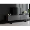 Dmora Mobile Porta Centaurus, Credenza da Soggiorno, Armadio Basso per TV, Base Parete attrezzata, 180x30h50 cm, Antracite e Nero