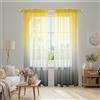 KOUFALL Tende trasparenti gialle da 213 cm di lunghezza per camera da letto, set di 2 pannelli, reversibili, semi velate, per soggiorno, giallo limone e grigio grigio
