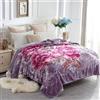 JYK Coperta in pile coreano in finto visone, 210,8 x 231,1 cm, 2,6 kg, double-face, morbida e calda coperta in flanella (peonia/peonia, king size)