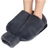 Tgkoddo Scaldapiedi, 2L Scalda Piedi non Elettrico, 2 in 1 Pantofole Riscaldanti Lavabile e Rimovibile, Pantofole Riscaldate per Piedi, Adatto per Donna Eumo (Grigio, 40 x 36 cm)