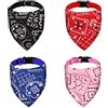 Jodsen 4 Pezzi Bandana per Cani,Bavaglini a Triangolo per Animali,Sciarpa Collare Fazzoletto da Collo Regolabile,Accessori per Costumi per Animali Domestici Lavabili per Piccolo Medio Grande Cani Gatti,L