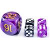 BESCON DICE Set di 5 dadi da backgammon da 30 mm - 30 mm (1 3/16) grande backgammon doppio cubo più 4 dadi da 16 mm (viola/nero marmorizzato)