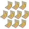 AERZETIX - C58857 - Set di 10 Staffe di montaggio e fissaggio 30x30x30x1.5mm ad angolo retto - con 4 fori rotondi - montaggio rinforzo mensole mobili legno - in acciaio zincato giallo