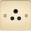 Knightsbridge FPAV5APB 5 piatto piano a prese con inserto nero - ottone lucido
