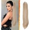 UJBVCX Coda di Cavallo Extension, 60cm Lunga Lisci Capelli Extension Bionde Chiaro Posticci Per Capelli Liscio Biondo Uso Quotidiano E Occasioni Speciali