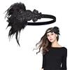 MIVAIUN Fascia Anni 20 Gatsby Flapper Headband, Charleston con Piuma Anni 20 Fascia Capelli Gatsby, 1920s Copricapo Accessori, Anni 20 Fascia Capelli per Festa a Tema Vintage da Donna (1 Pcs)