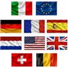 Engelblick DE 10 Pezzi Bandiere Nazionali con Anelli 150x90 cm.Bandiere del Mondo.Bandierine Nazioni Mondo da Esterni/Interni.Set Include:UE,Italia,Germania,Spagna,Francia,Olanda,Belgio,Svizzera,USA,Regno Unito