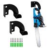 jinminamz 2 Ganci per Motosega per Montaggio a Parete, Porta Attrezzi Giardino, Porta Attrezzi da Parete, Metallo Porta Organizer per Motosega, Staffa da Muro per Giardino Garage Officina(Nero)