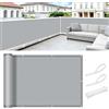 COOL AREA Frangivisto Balcone 100x200cm per Protezione Copri Ringhiera Balcone Impermeabile Anti-UV Recinzione Copertura per Privacy Balcone Esterno Terrazza Giardino,Grigio Chiaro